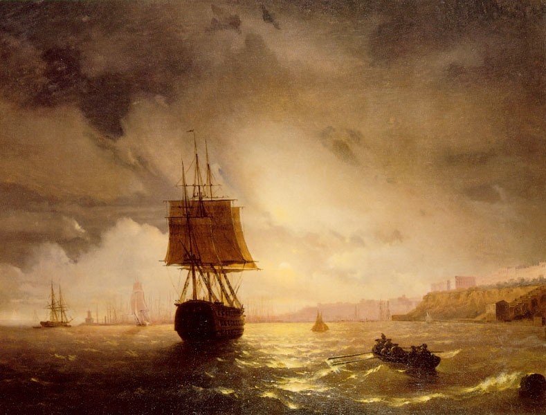 Ivan Constantinovich Aivazovsky The Harbor at Odessa on the Black Sea